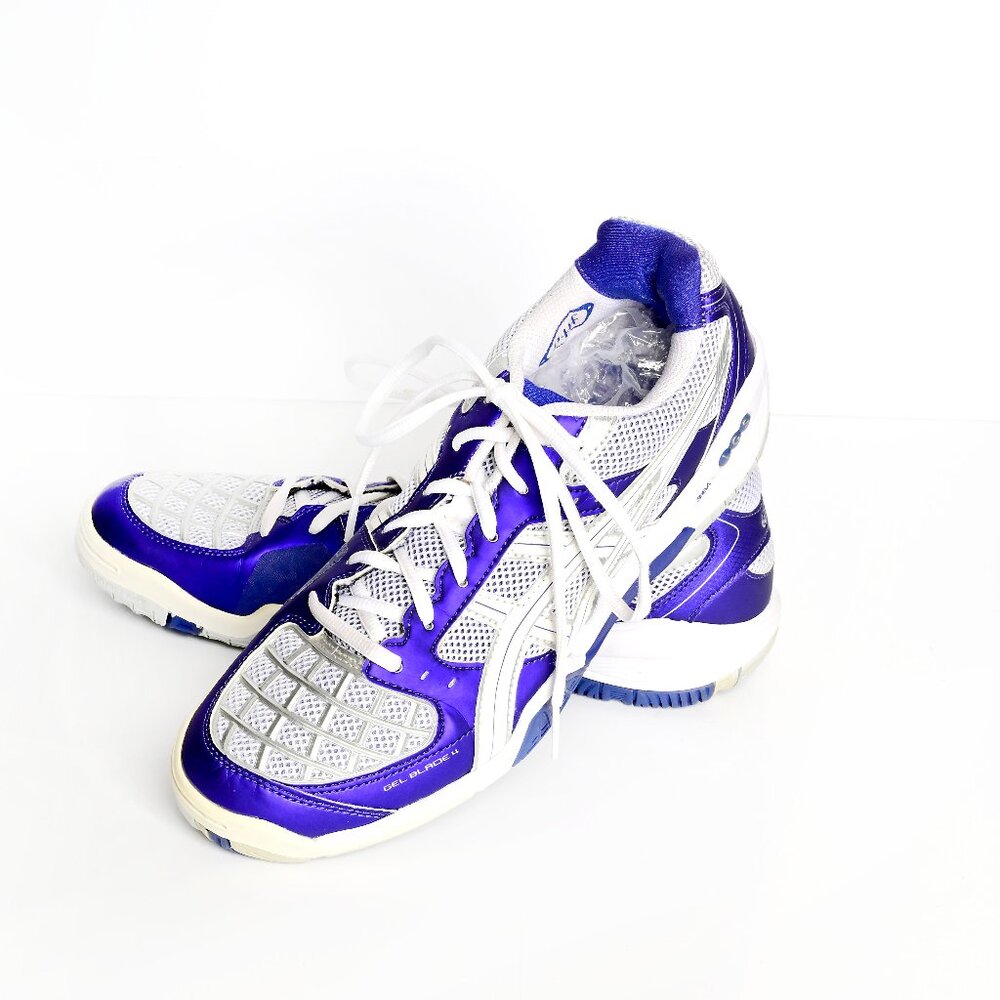 ASICS GEL BLADE 4- Size 9 Purple & White Tennis shoes /Trainers - Picture 7 of 10